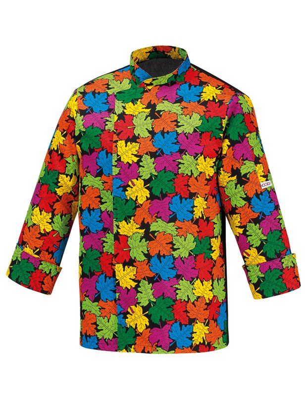 chaqueta cocina hojas colores