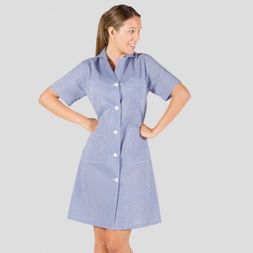 Bata de Mujer Vichy Manga Corta