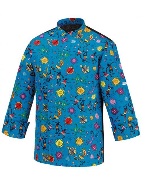 chaqueta cocina diseño etnico