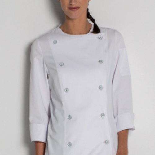chaqueta de cocinera blanca