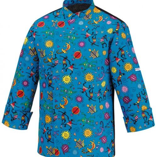 chaqueta cocina diseño etnico