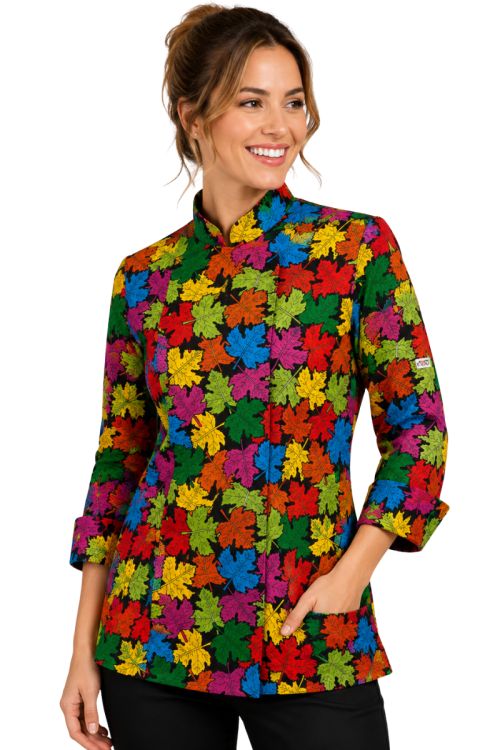 chaqueta cocina hojas colores